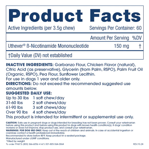 Pet Longevity NMN Chews - 150 mg, 60 chews - Image 2